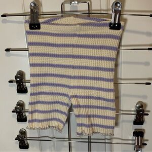 Zara Toddler Girl Striped Cream Lavender Knit Shorts Size 18-24 months (92 cm)